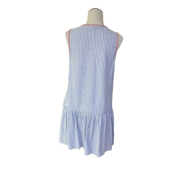 BeachLunchLounge mini embroidered striped dress size M - Picture 2 of 9